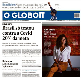Leia Jornal O Globo do dia 20.11.2020