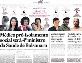 Leia o jornal Estadão do dia 16.03.2021