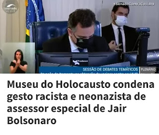 Judeus pela Democracia defendem que Filipe Martins seja punido por gesto que tem associação com o nazismo - Confiram a nota
