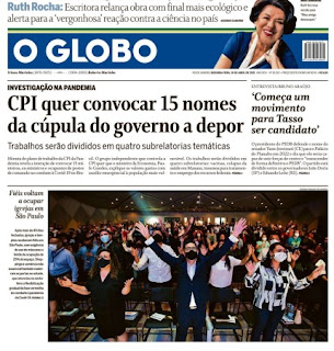 Leia o Jornal O Globo do dia 19.04.2021