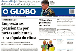 Leia o Jornal O Globo do dia 20.04.2021