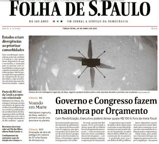 Leia o Jornal O Globo do dia 20.04.2021