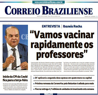 Leia o Jornal Correio Braziliense do dia 20.04.2021