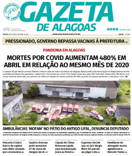 Leia o Jornal Gazeta de Alagoas dia 23.04.2021