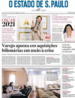  Leia o Jornal Estadão dia 26.04.2021