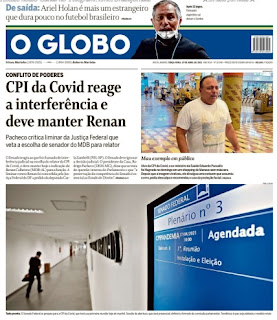 Leia o Jornal O Globo dia 27.04.2021