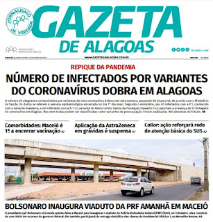 Leia o Jornal Gazeta de Alagoas dia 12.05.2021