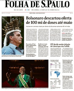 Leia o Jornal Folha de São Paulo do dia 28.05.2021