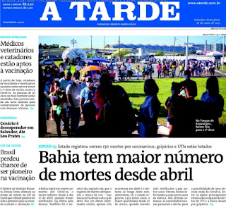 Leia o Jornal A tarde do dia 28.05.2021