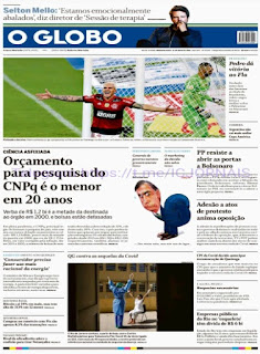 Leia o Jornal O Globo do dia 31.05.2021