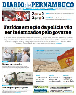 Leia o Jornal Diário de Pernambuco do dia 31.05.2021