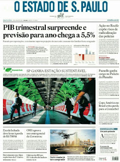 Leia o Jornal Estadão do dia 02.06.2021