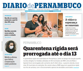 Leia o Jornal Diário de Pernambuco do dia 03.06.2021