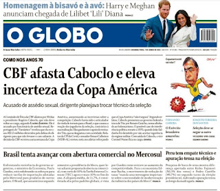 Leia o Jornal O Globo do dia 07.06.2021