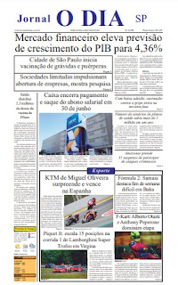 Leia o Jornal O Dia SP do dia 08.06.2021