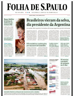 Leia o Jornal Folha de São Paulo dia 10.06.2021