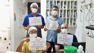 Em alusão ao Junho Vermelho, profissionais do Hospital Regional de Juazeiro incentivam a doação aos bancos de sangue do Hemoba
