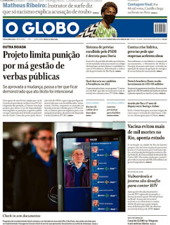 Leia o Jornal O Globo do dia 16.06.2021