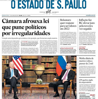 Leia o Jornal Estadão do dia 17.06.2021