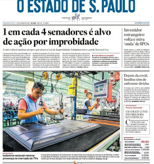 Leia o Jornal Estadão do dia 21.06.2021