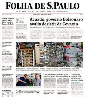 Leia o Jornal Folha de São Paulo do dia 26.06.2021