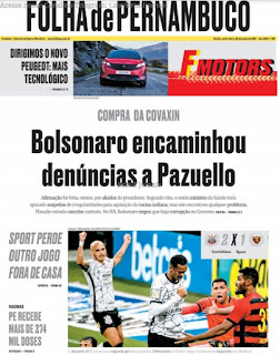 Leia o Jornal Folha de Pernambuco do dia 26.06.2021