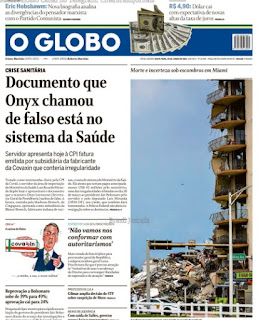 Leia o Jornal O Globo do dia 26.06.2021