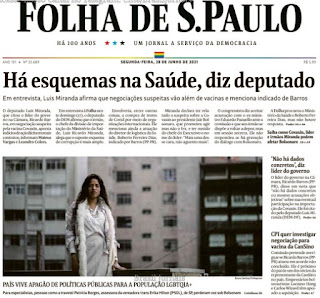 Leia o Jornal Folha de São Paulo do dia 28.06.2021