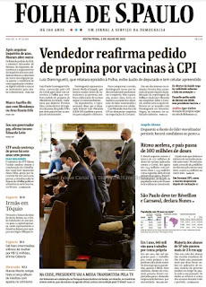 Leia o Jornal Folha de São Paulo do dia 02.07.2021