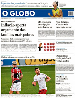 Leia o Jornal O Globo do dia 05.07.2021