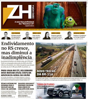 Leia o Jornal Zero Hora do dia 07.07.2021
