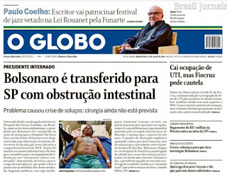 Leia o Jornal O Globo do dia 15.07.2021