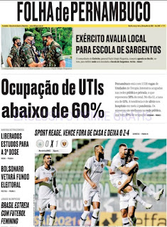 Leia o Jornal Folha de Pernambuco do dia 20.07.2021