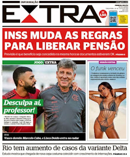 Leia o Jornal Extra do dia 21.07.2021