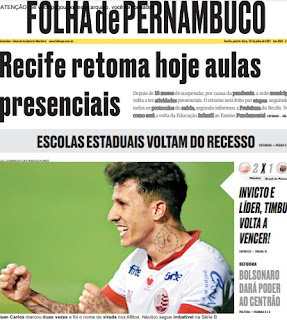 Leia o Jornal Folha de Pernambuco do dia 22.07.2021