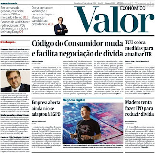 Leia o Jornal Valor Econômico do dia 23.07.2021