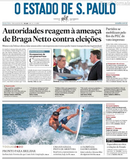 Leia o Jornal Estadão do dia 23.07.2021