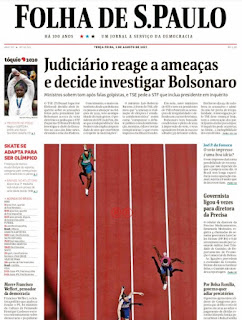 Leia o Jornal Folha de São Paulo do dia 03.08.2021