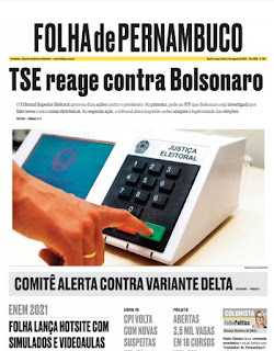 Leia o Jornal Folha de Pernambuco do dia 03.08.2021