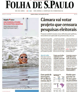 Leia o Jornal Folha de São Paulo do dia 04.08.2021