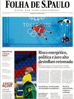 Leia o Jornal Folha de São Paulo do dia 08.08.2021