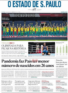 Leia o Jornal Estadão do dia 08.08.2021