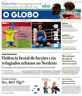 Leia o Jornal O Globo do dia 08.08.2021