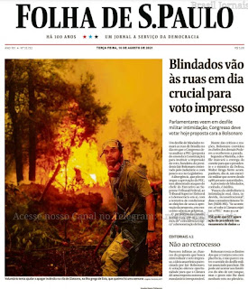 Leia o Jornal Folha de São Paulo do dia 10.08.2021