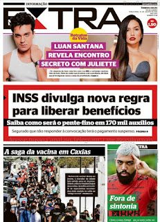 Leia o Jornal Extra do dia 10.08.2021