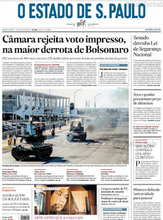 Leia o Jornal Estadão do dia 11.08.2021