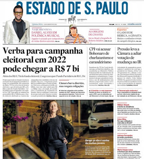 Leia o Jornal Estadão do dia 12.08.2021