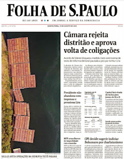 Leia o Jornal Folha de São Paulo do dia 12.08.2021