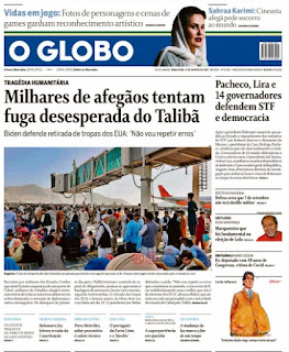 Leia o Jornal O Globo do dia 17.08.2021