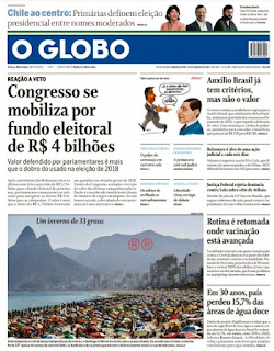 Leia o Jornal O Globo do dia 23.06.2021